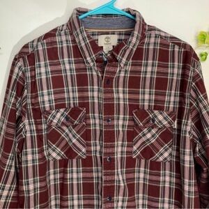 Timberland mens size large plaid button down long sleeve shirt, good condition